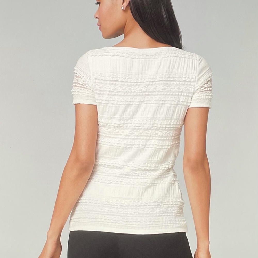 WHBM Lace Top Stretchy Ecru XX Small - Picture 3 of 15